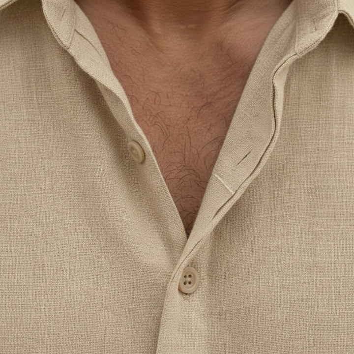 Men's vacation short sleeve polo shirt with button front. Lightweight & breathable summer top, casual style.