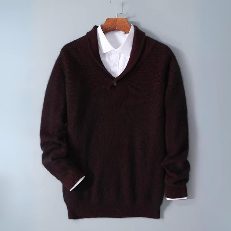 Elegant men's V-neck sweater, crafted from a luxurious cashmere blend for a refined look