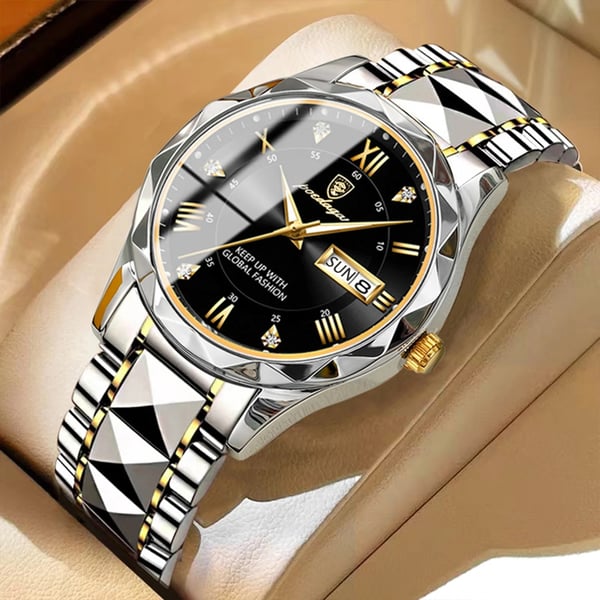 Men's luxury watch with secure adjustable clasp. Waterproof design, great for business & daily wear.