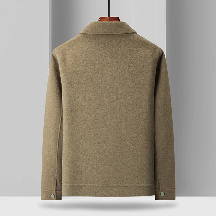 Stylish men's wool overshirt, a premium field jacket for contemporary men's fashion and outerwear