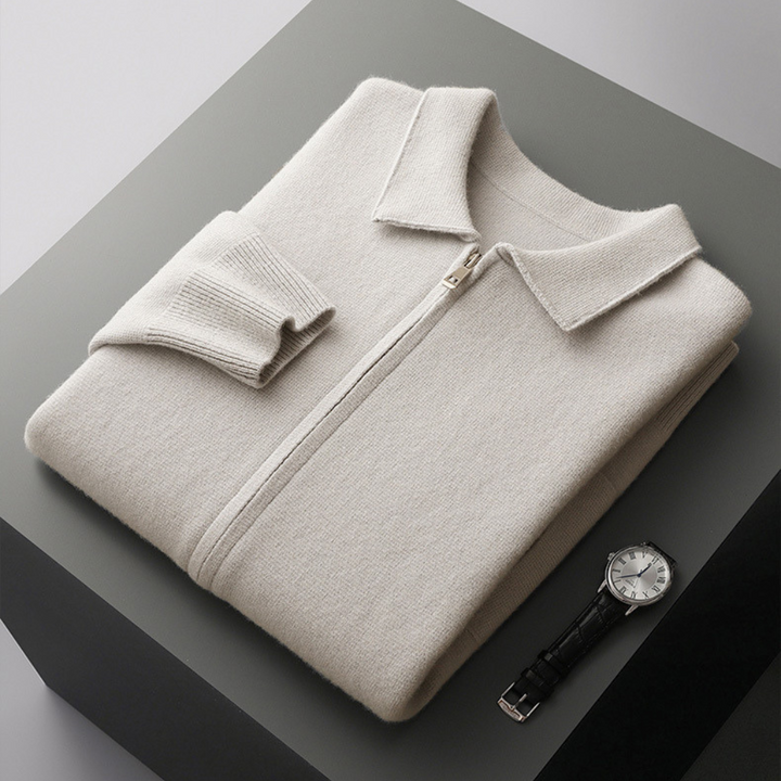 Interior view of the Men's Merino Wool Jacket, showing the soft lining and quality stitching