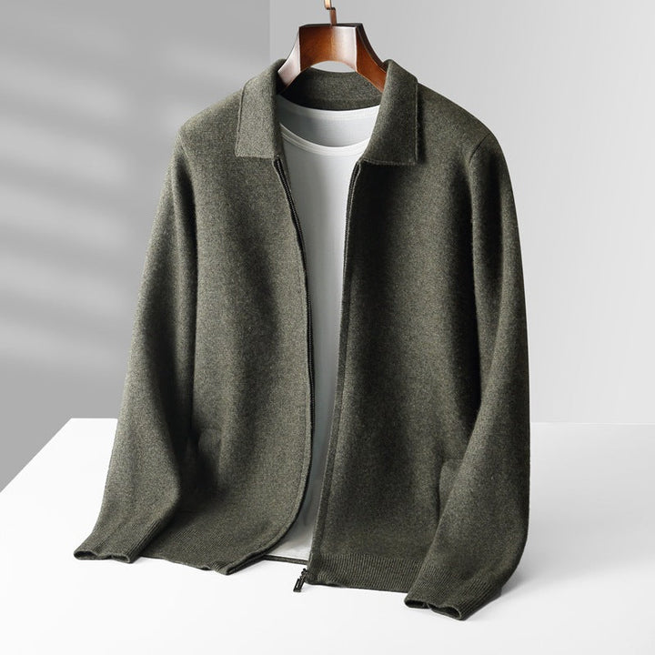 Cloud soft zip-up jacket for men, made from premium merino wool, breathable and warm
