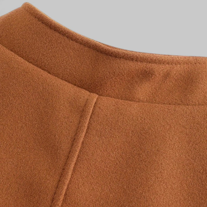 Slim-fit men's minimalist button trench coat, great for tailored smart casual or professional business looks.