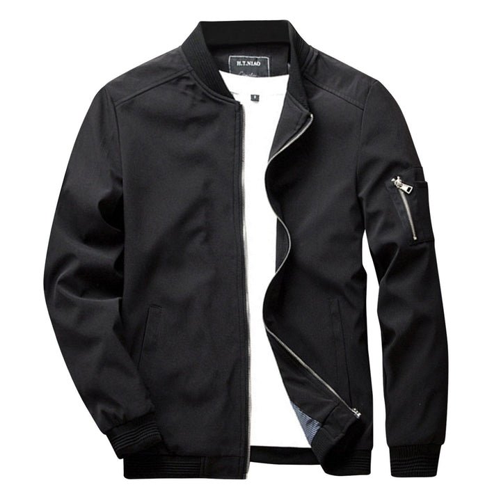 Casual men's zipper jacket, a lightweight spring jacket with a contemporary design.