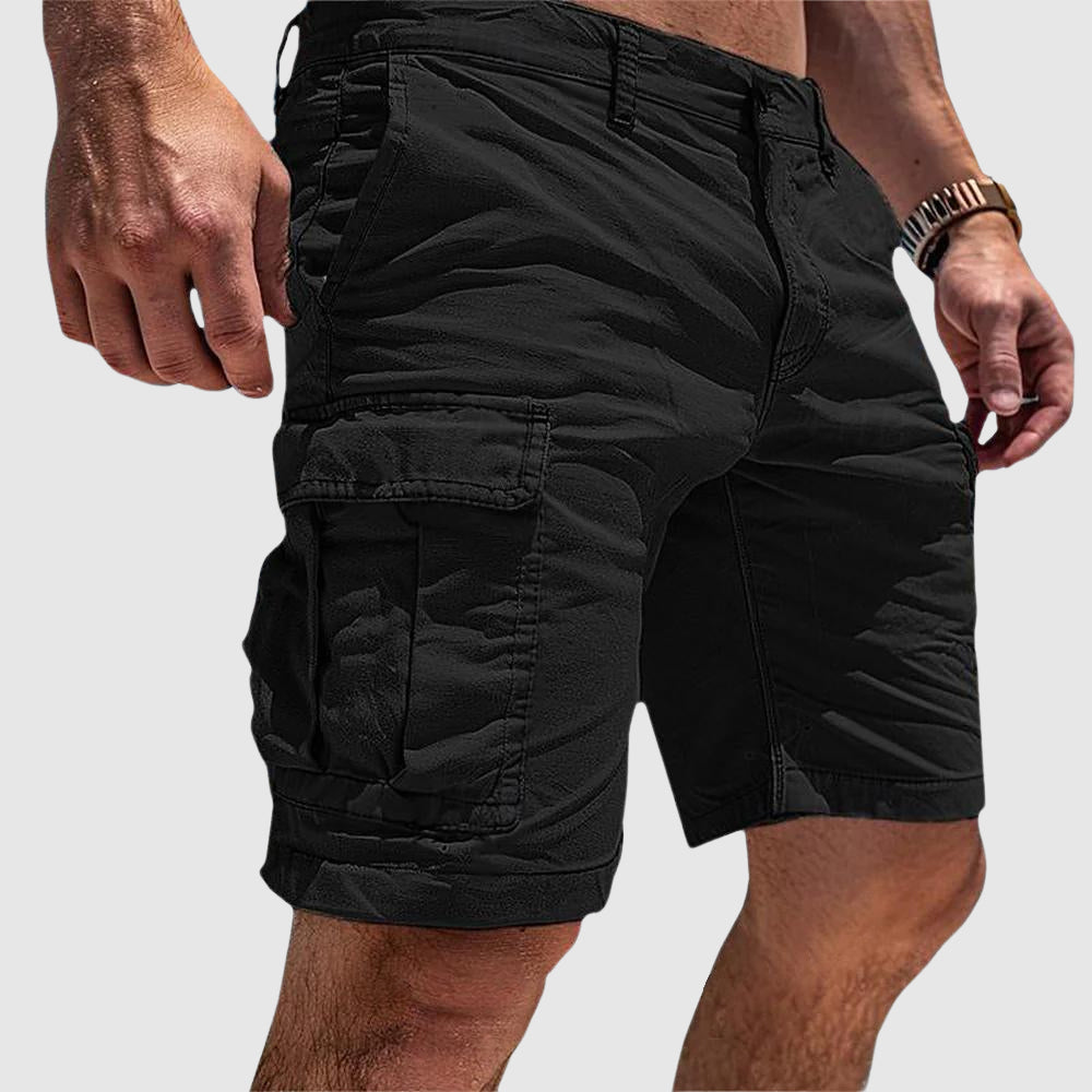 Stylish men's multi-pocket utility shorts offering comfortable, relaxed fit for everyday casual wear and summer adventures.