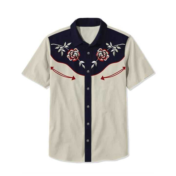 Men's embroidered western fashion shirt, long sleeve, cowboy style, button-up.