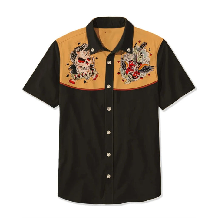 Unique design men's western shirt, embroidered yoke, casual, Nashville style.