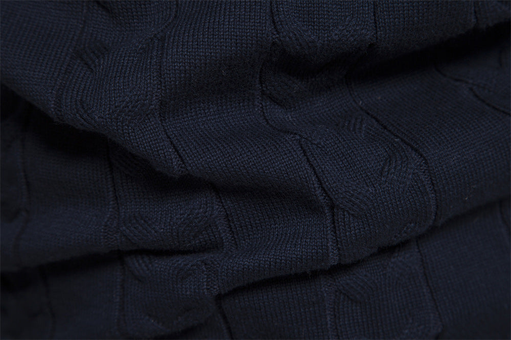 Men's half-zip pullover sweater with intricate Nordic design, built for warmth