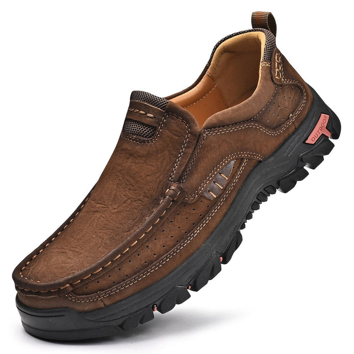 Black orthopedic men's boots, comfortable, an embodiment of modern men's practical fashion.