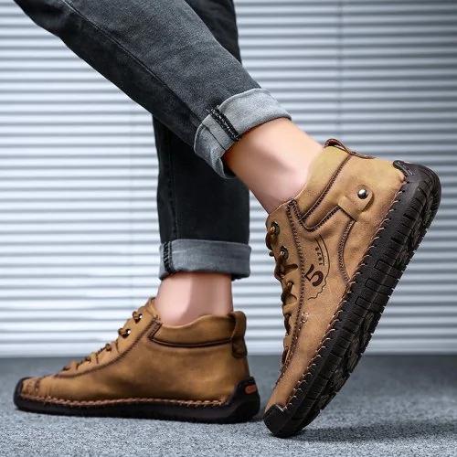 Durable men's outdoor footwear, large size, breathable, slip-resistant, orthopedic design