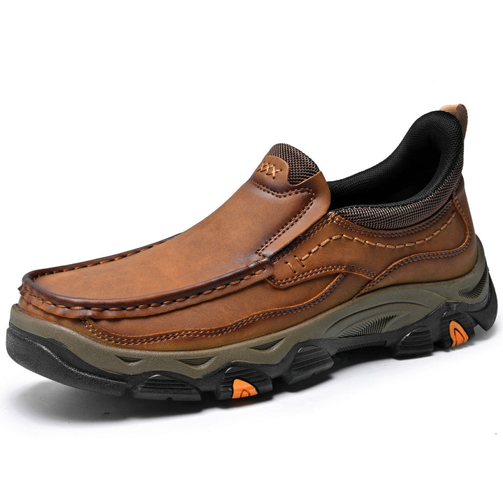 Men's slip-on leather orthopedic shoes, designed for walking and comfort