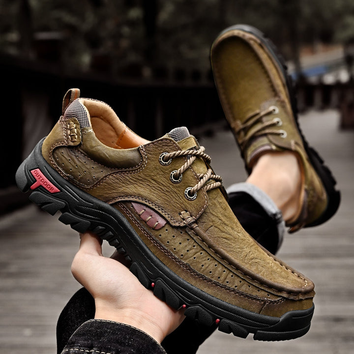 Lace-up men's orthopedic boots, offering excellent ankle support, comfortable