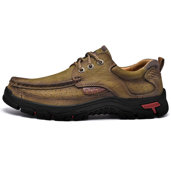 Orthopedic men's boots, classic design in brown, offering therapeutic comfort