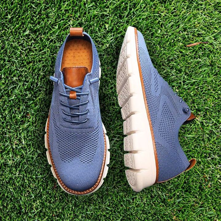 Anti-slip sole detail of men's orthopedic walking shoes, ensuring stability & safety.