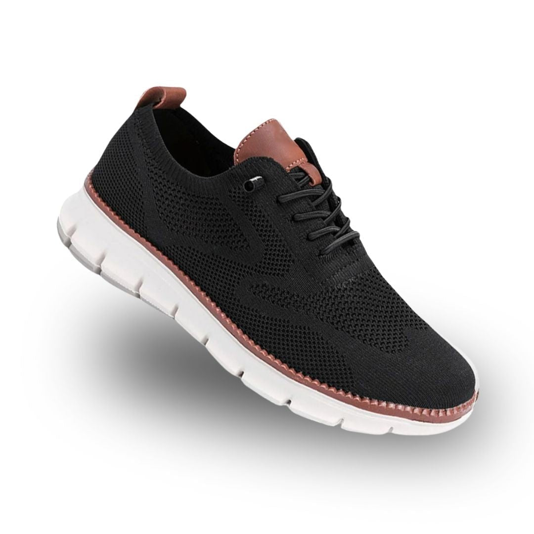Men's walking shoes with cushioned insoles for orthopedic comfort & arch support.