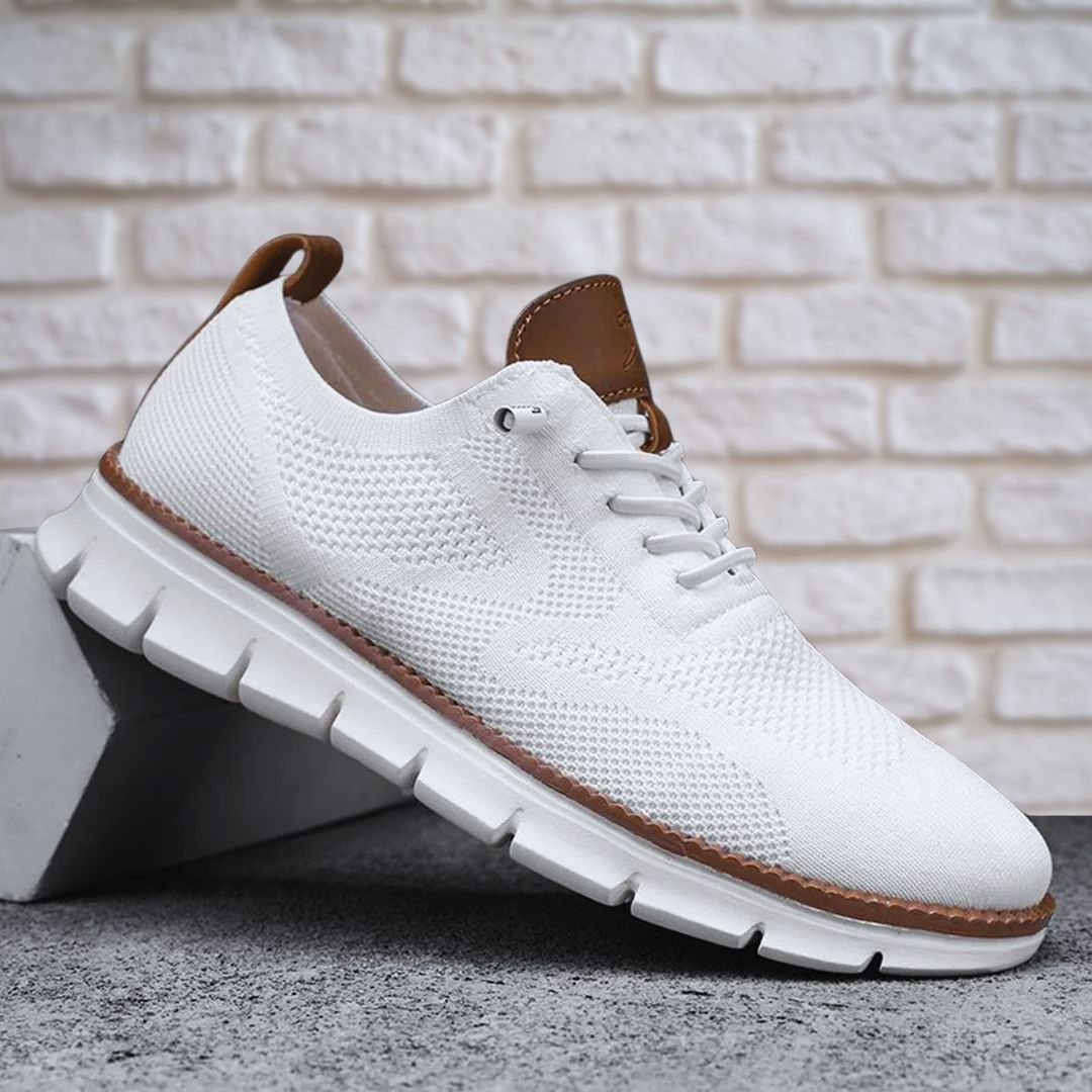 Comfortable men's walking shoes with a wide toe box, perfect for all-day support.