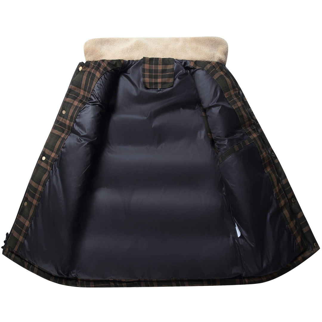Folded men's cotton blend vest, compact and ready for your next adventure