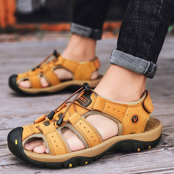 Pair of versatile men's sandals, perfect for transitioning from beach to trail seamlessly