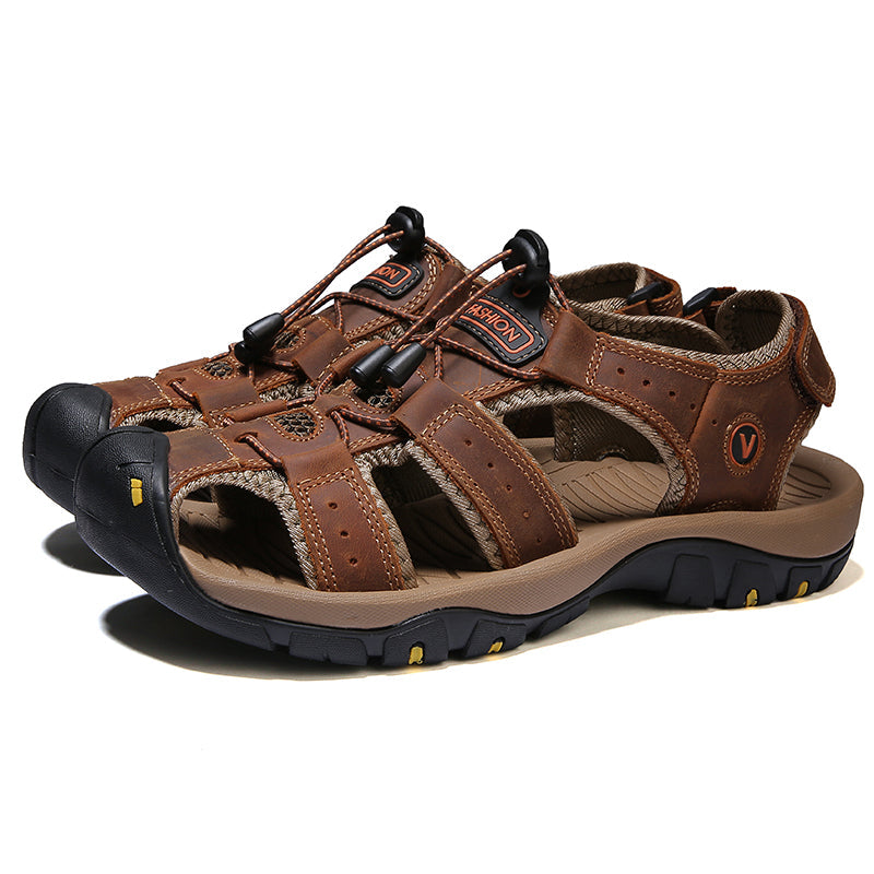 High-quality men's leather sandals, built for longevity and continuous outdoor use