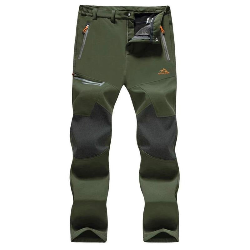 Men's outdoor trekking pants, durable softshell, water-resistant for hiking adventures