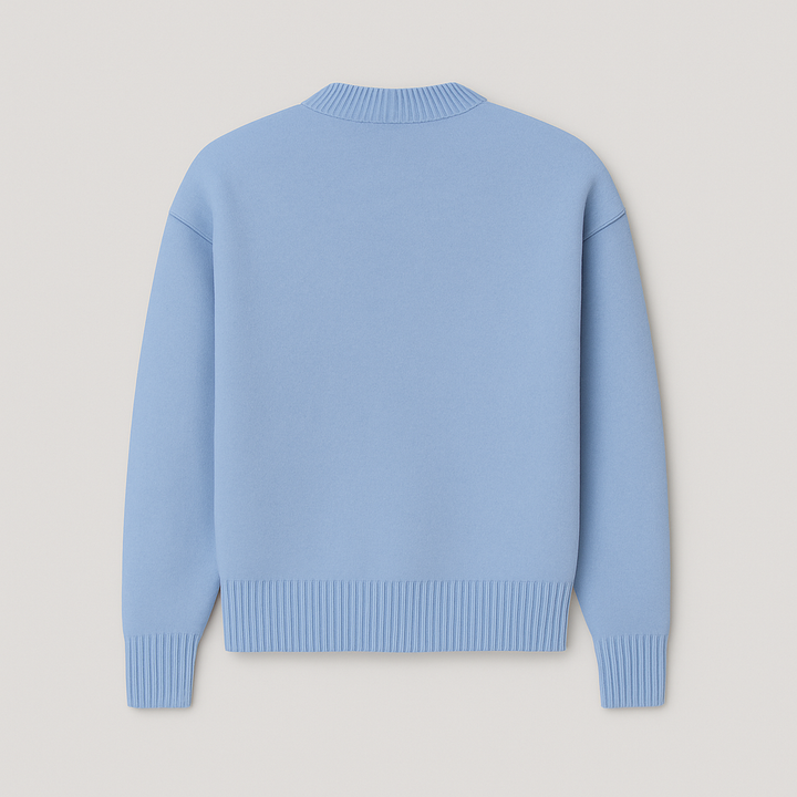 Casual men's oversized sweater featuring a stylish heart design. Soft knit crew neck for daily wear.