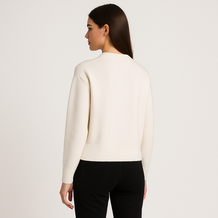 Comfortable men's oversized crew neck sweater featuring a unique heart motif. Perfect for fall.