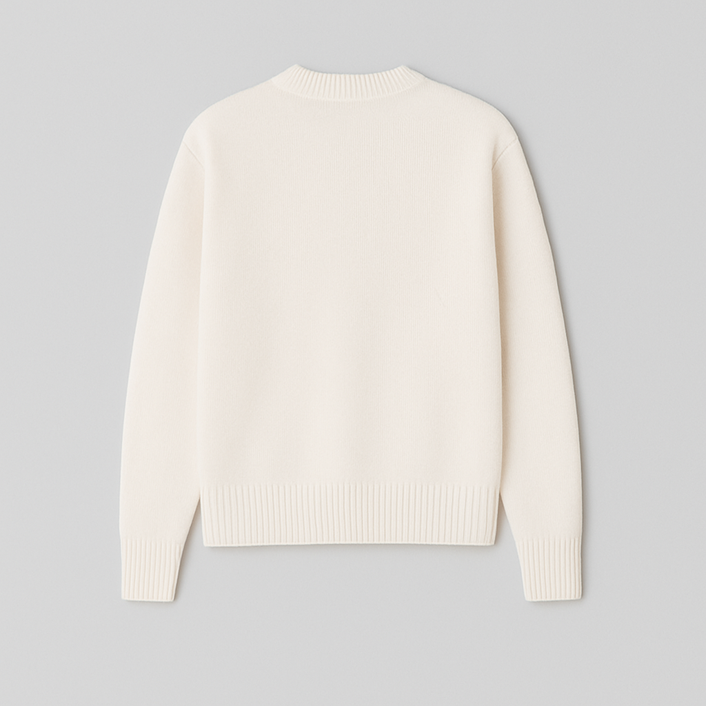 Relaxed fit men's oversized sweater with a bold heart motif. Cozy crew neck for fall/winter.