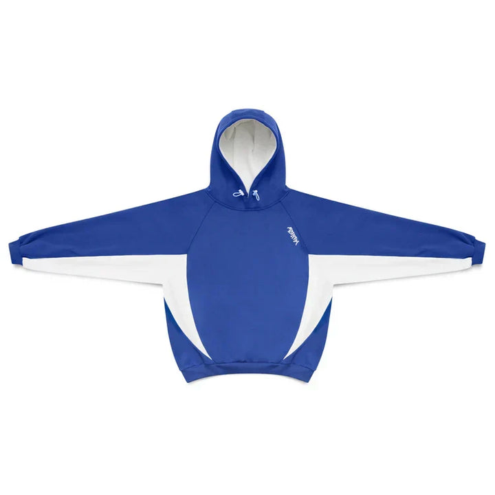 Men's oversized Velden hoodie, comfortable streetwear with sporty contrast panels, great for layering.