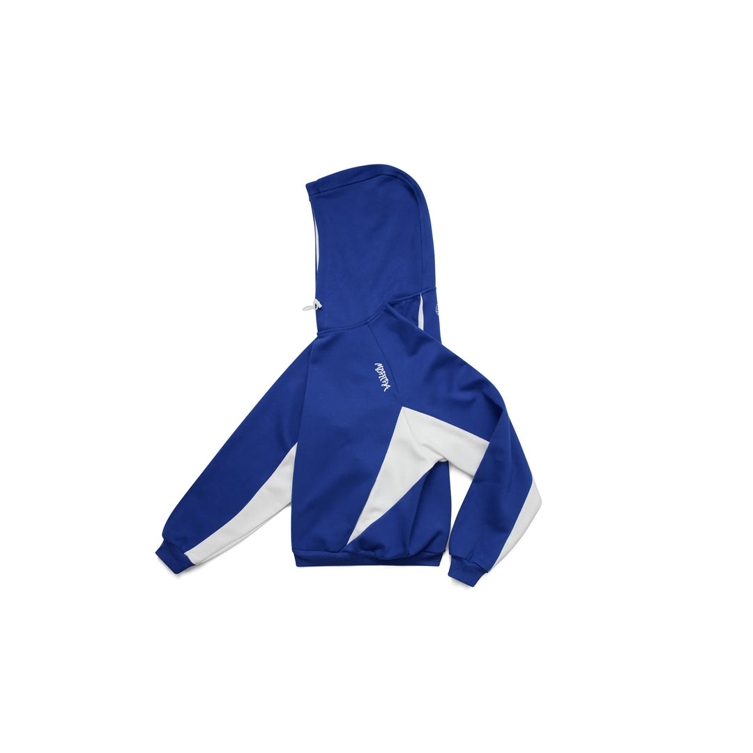 Relaxed fit men's oversized Velden hoodie, featuring prominent sporty contrast panels for fashion.
