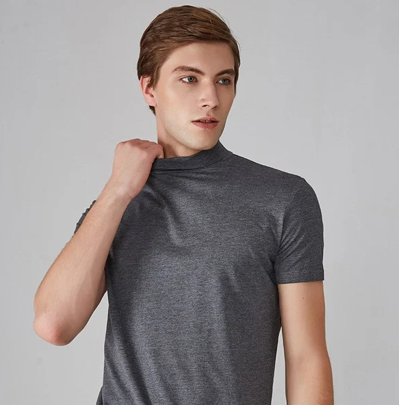 Adrian men's long sleeve performance turtleneck. Durable activewear shirt, an essential workout gear & athletic base layer.