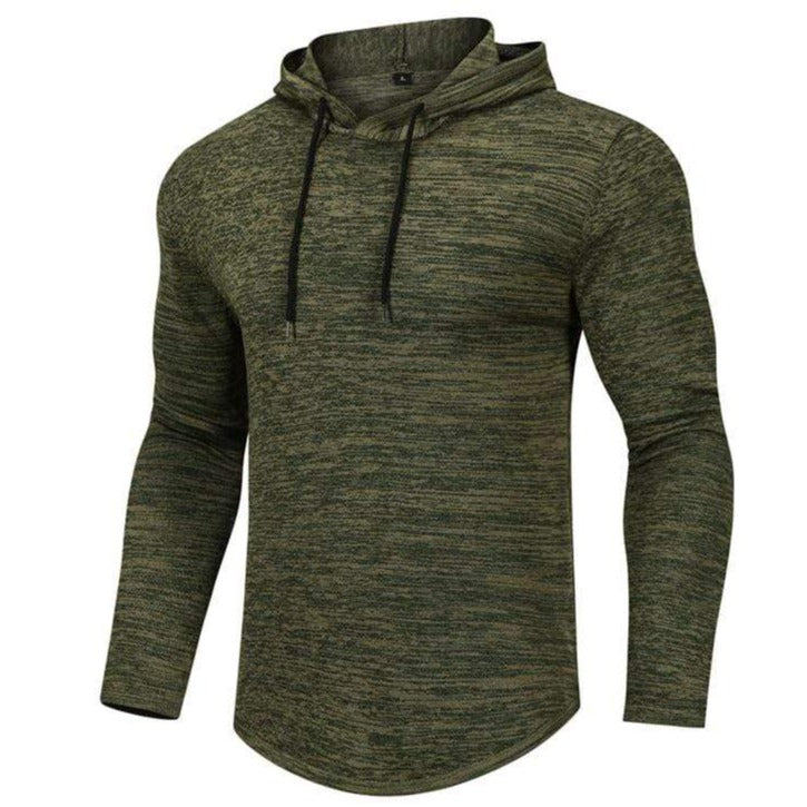 Men's gym hoodie, vibrant blue, tapered fit, cotton blend, ultimate workout comfort