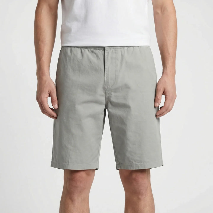 Everyday plus size men's shorts, knee-length with an elastic waist. Perfect for casual comfort.