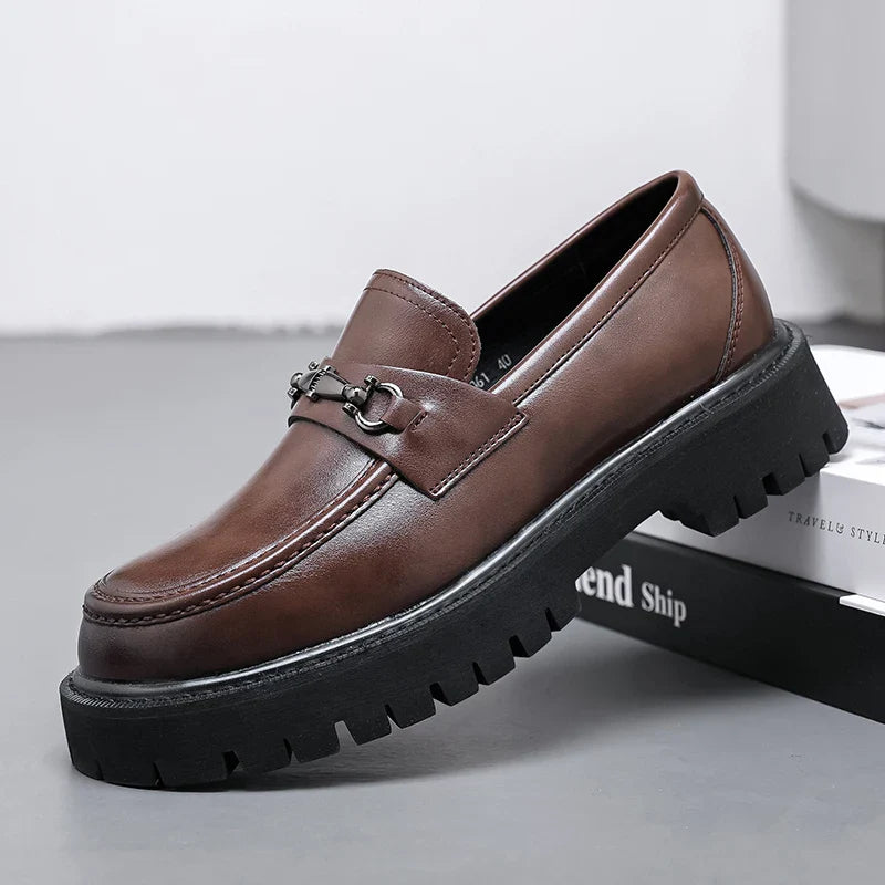 Men's polished dress loafers for professional style, elegant and comfortable slip-on footwear.