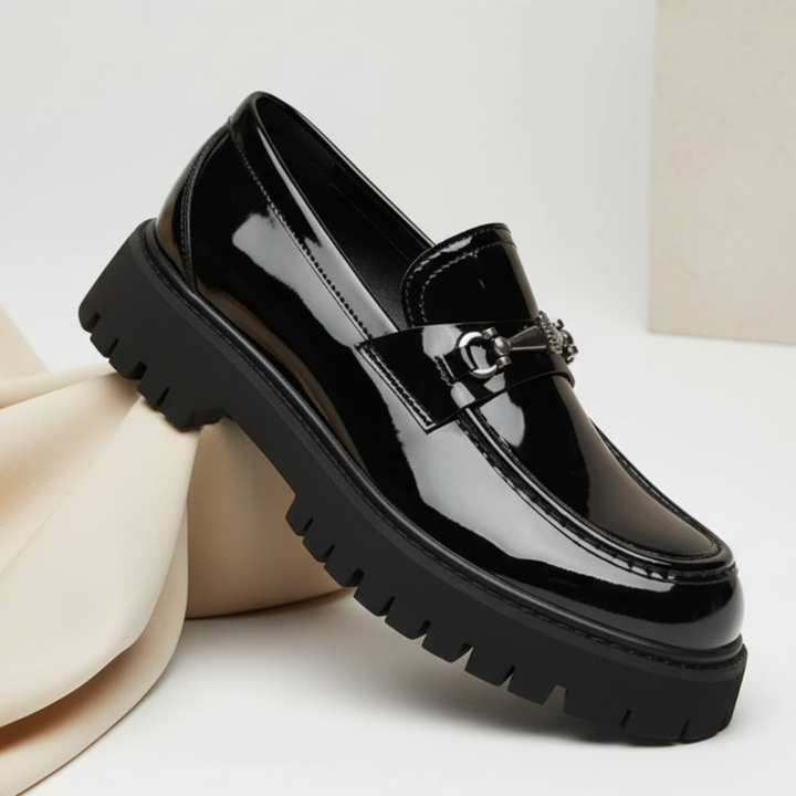 Classic men's polished loafers, timeless elegant dress shoes for professional and sophisticated style.