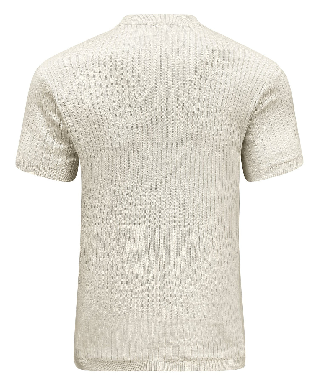 Close-up of the collar on a men's polyester zip-up shirt; modern casual look.