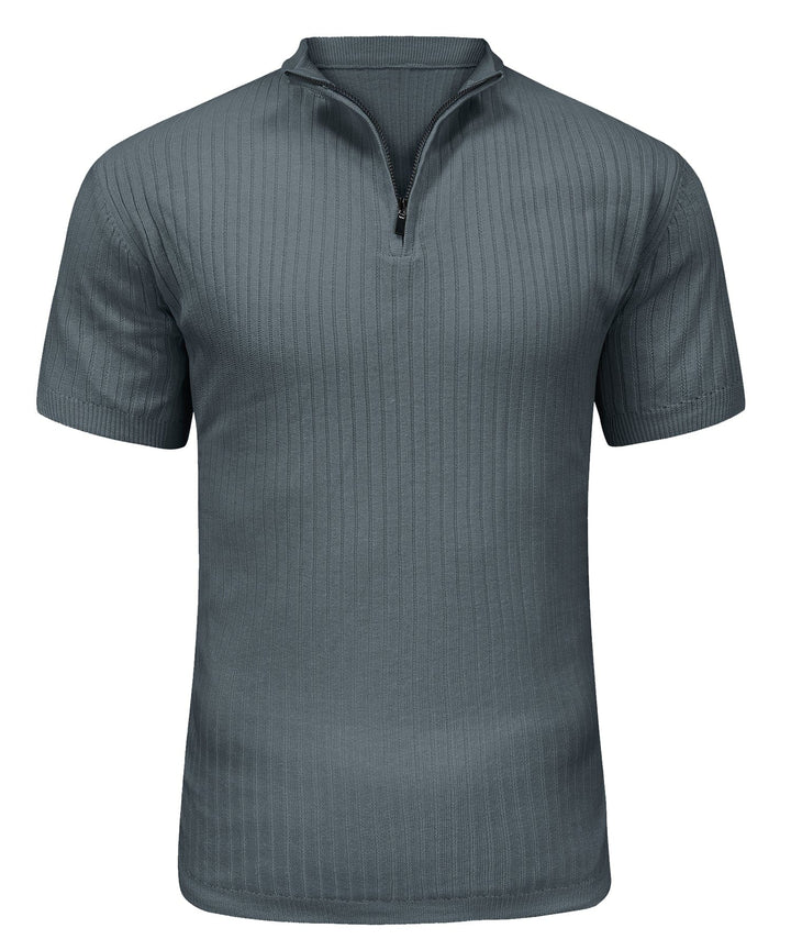 Detail of the cuff on a men's long sleeve zip shirt; modern fit, casual style.