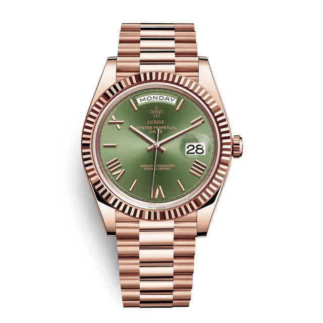 The Men's Premium Automatic Watch with Day and Date Function, a sophisticated and reliable everyday timepiece.