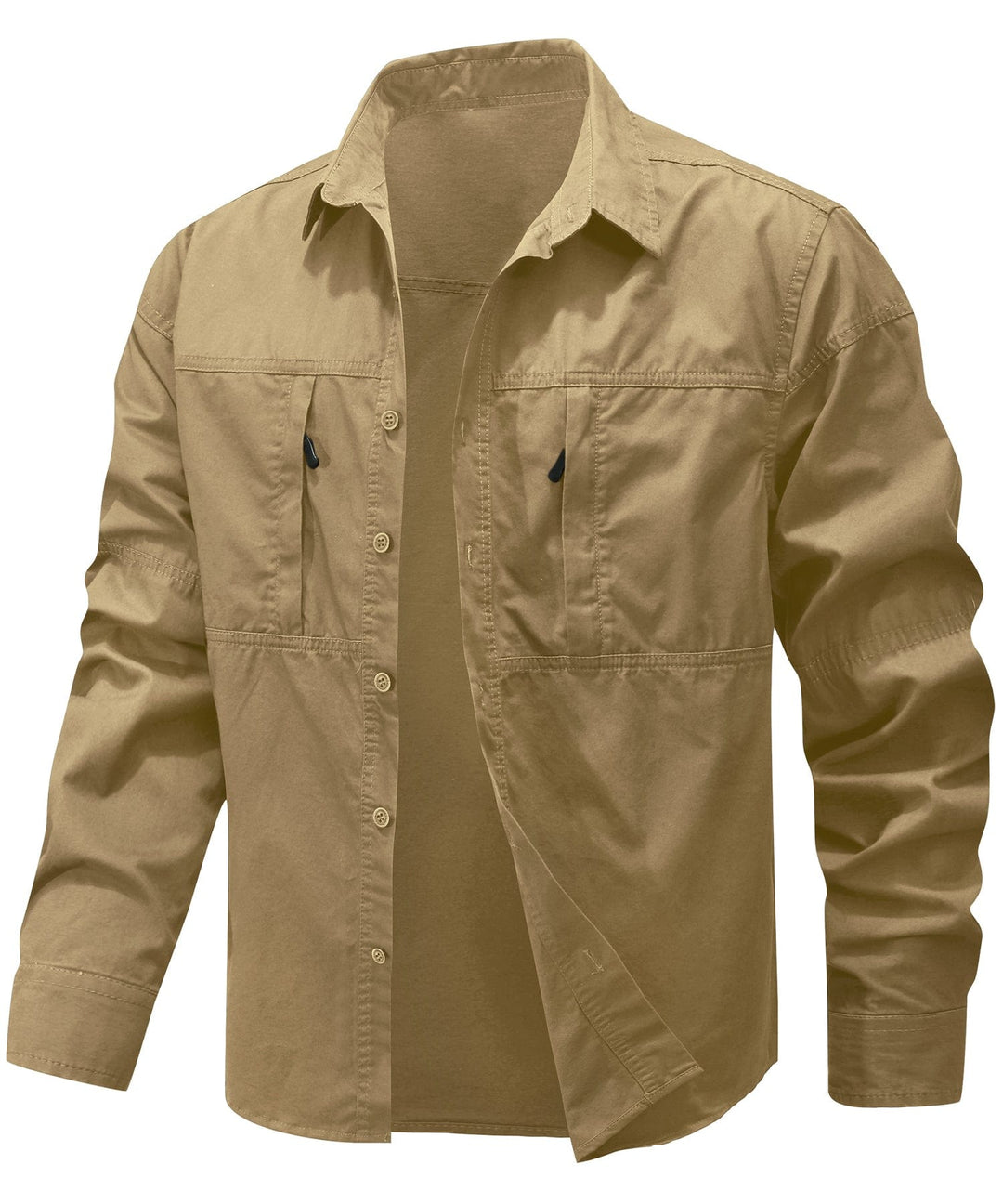 Men's casual top, Premium Cotton Terrain Trek Shirt in a light blue hue, new arrival, soft feel.