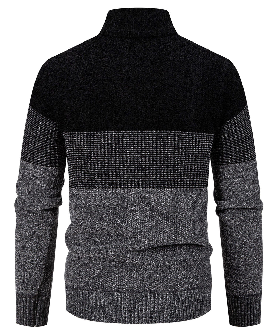 Full view of Men's Prestige Color Block Sweater, perfect men's fashion knitwear