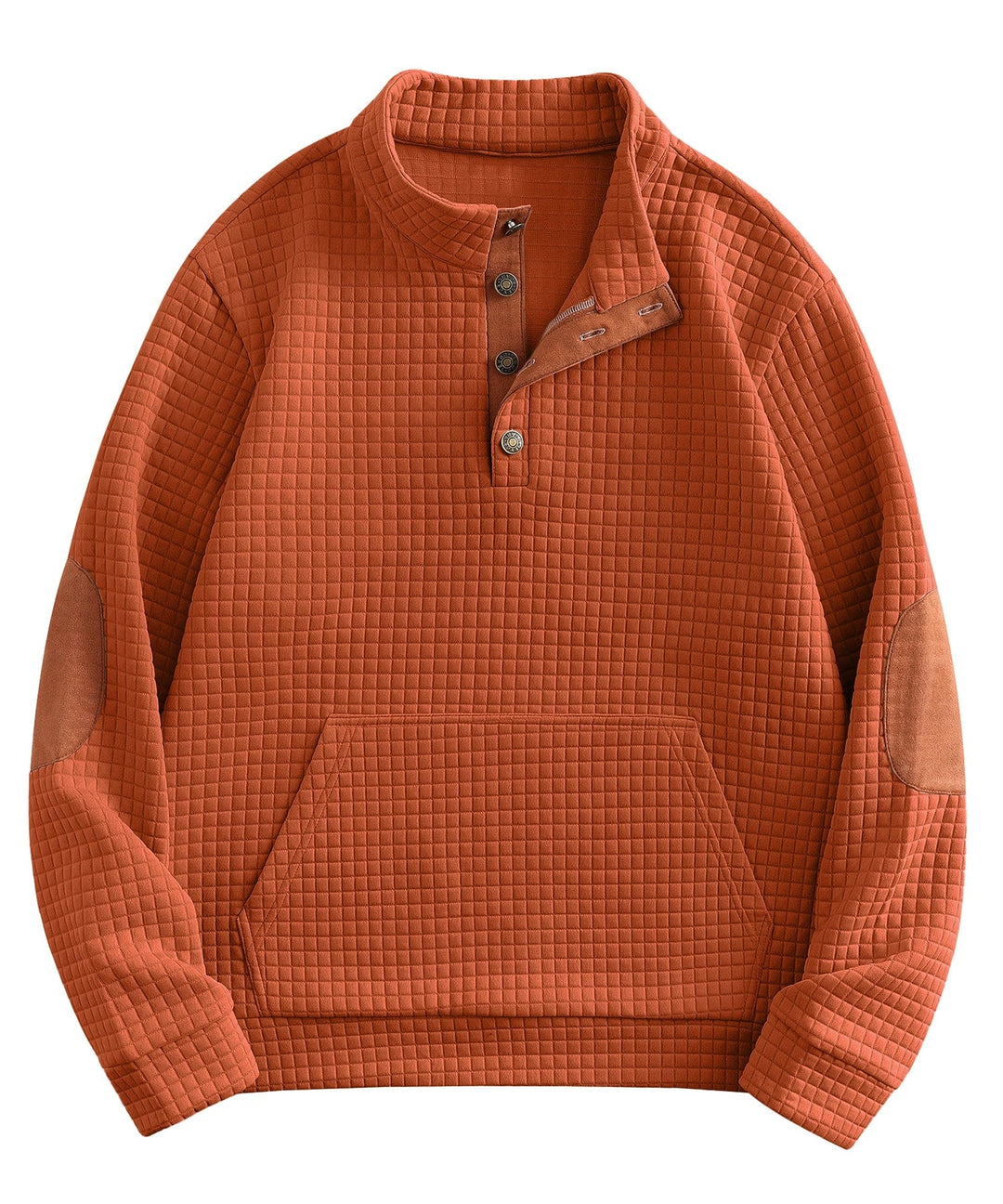 Button collar men's sweater, quilted for warmth and style