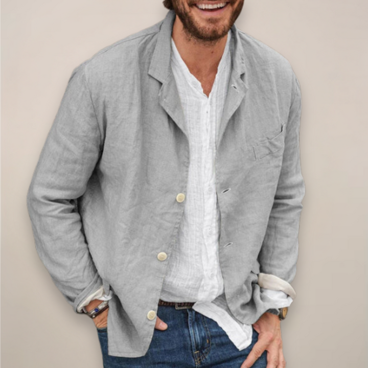 Versatile men's blazer jacket for casual or smart occasions. Effortless everyday style outerwear.