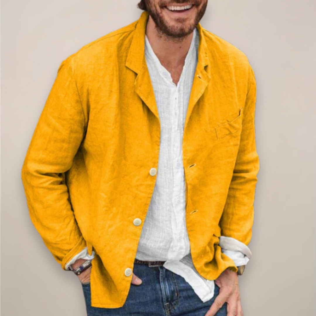 Stylish men's blazer jacket with a relaxed fit, a versatile piece for modern casual looks.