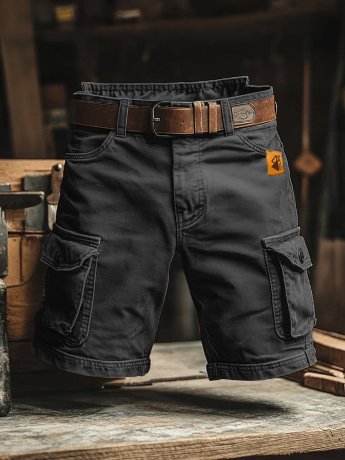 Men's relaxed fit cargo pants with multiple functional pockets for casual wear & outdoor activities.