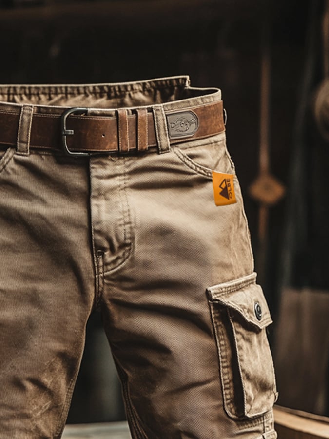 Stylish men's utility cargo pants with a relaxed fit & deep functional pockets for all-day comfort.