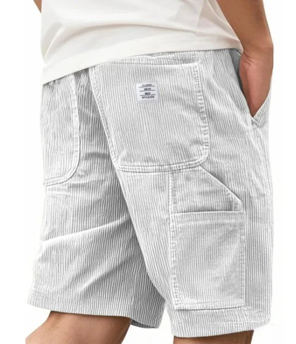 Menswear: comfortable knee-length cargo shorts with a relaxed fit for casual days.