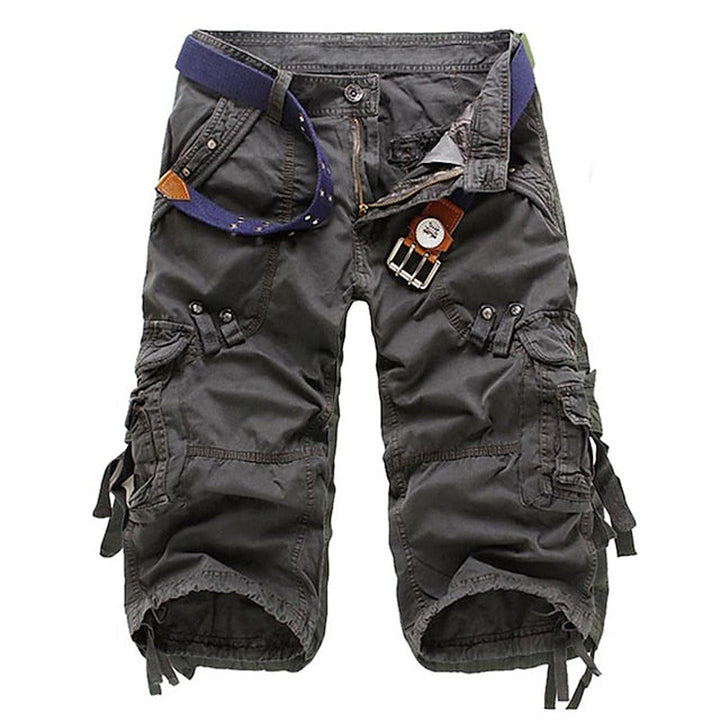 Comfortable men's cargo shorts, multi-pocket design, relaxed fit for all-day wear & outdoor adventures.