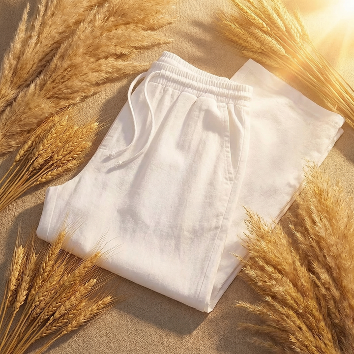 Men's relaxed fit drawstring casual pants, perfect for comfortable everyday wear.