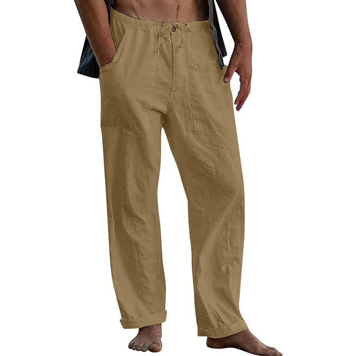 Lightweight men's drawstring pants, relaxed fit for casual summer wear.