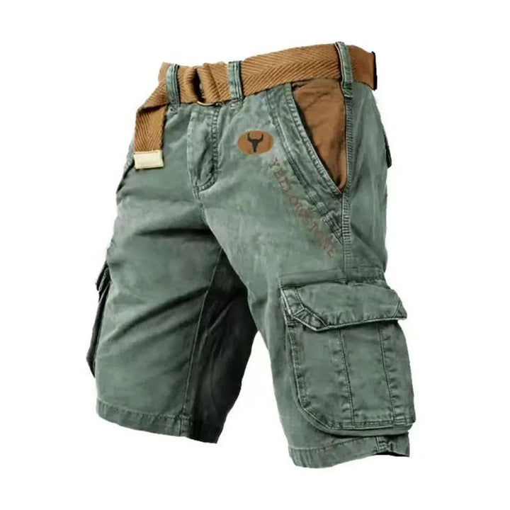 Comfortable men's summer cargo shorts with multi-pockets & a relaxed fit, great for warm weather.
