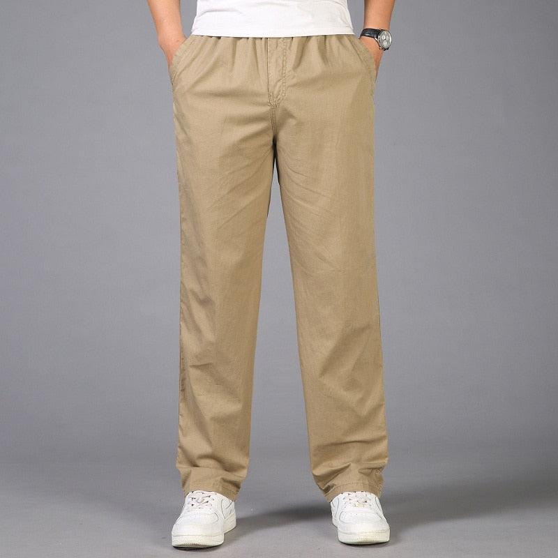 Comfortable relaxed fit men's pull-on chinos, perfect for everyday fashion.